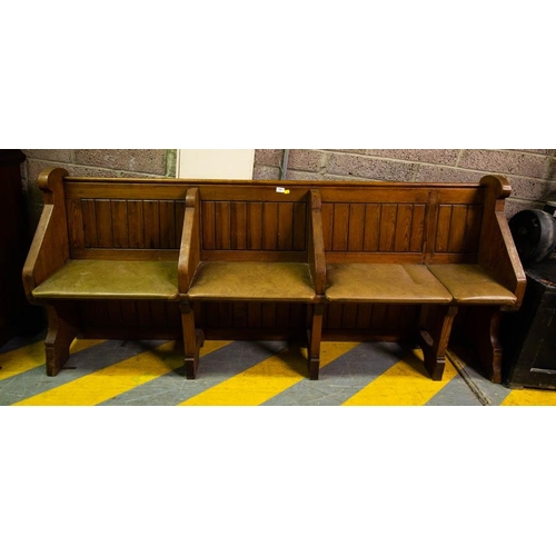 538 - PITCH PINE 3 SEATER BENCH 212L CM