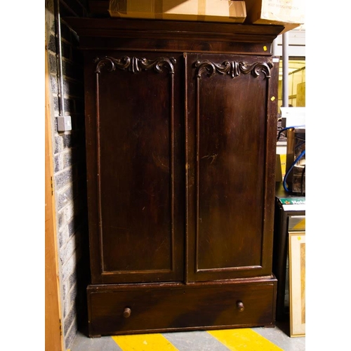 541 - 2 DOOR VICTORIAN MAHOGANY WARDROBE AF