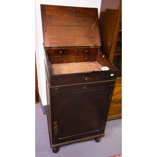 73 - ANTIQUE CLERKS DESK. 55 X 54CM X 97CM HIGH