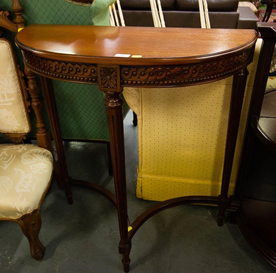 QUALITY MAHOGANY HALF MOON HALL TABLE