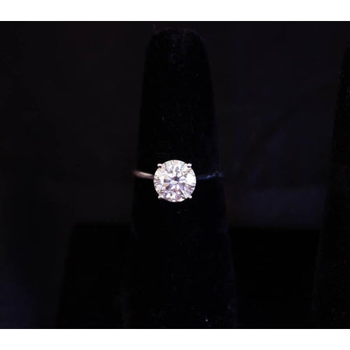 18K WHITE GOLD SOLITAIRE DIAMOND RING 2.15CT TOTAL DIAMOND, J COLOUR, VS CLARITY, STONE SIZE 8.09MM X 8.13MM. SIZE N