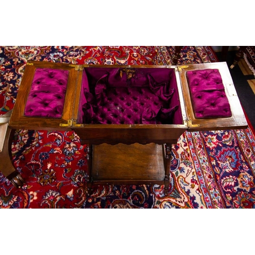 83 - EDWARDIAN INLAID ROSEWOOD SEWING TABLE