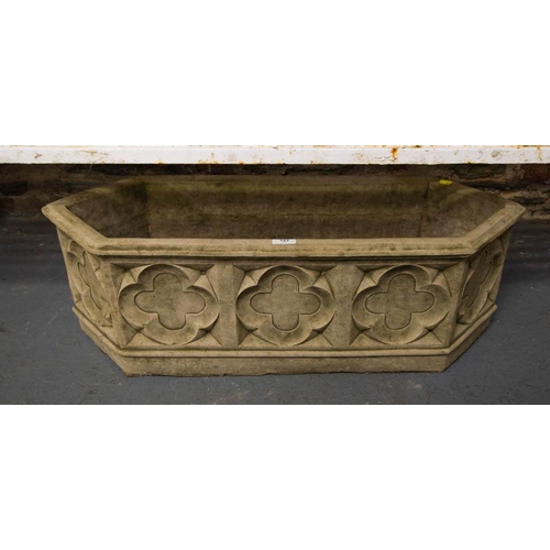 123 - PAIR OF GOTHIC TROUGH PLANTERS 90 X 35 X 30H CM