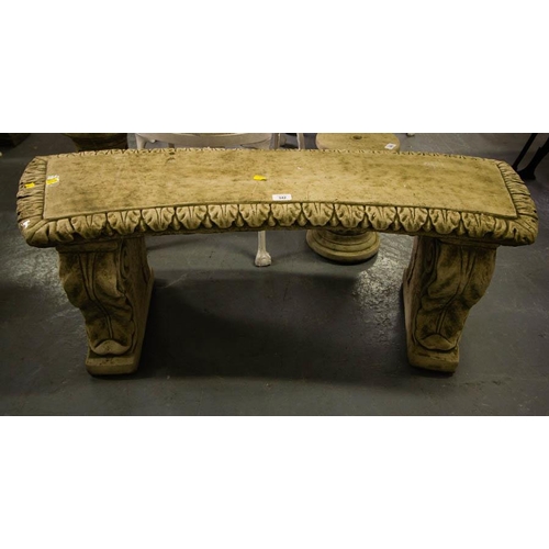 342 - CURVED STONE BENCH 120L X 35W CM