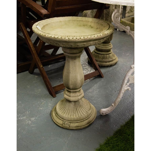 353 - STONE BIRD BATH WITH FLUTED DESIGN 40W X 60H CM