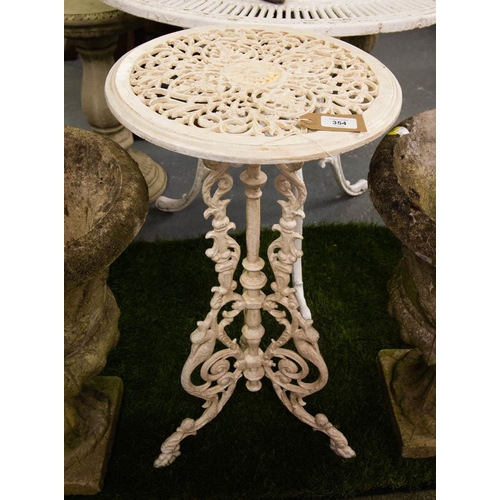 354 - ORNATE CAST IRON TABLE 70H X 36W CM