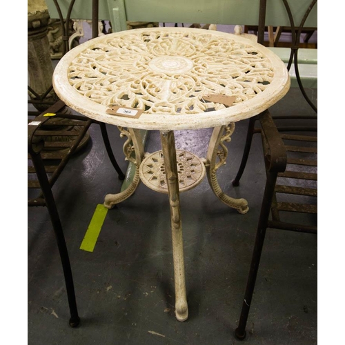 362 - ORNATE TOP CAST GARDEN TABLE 60W X 69H CM