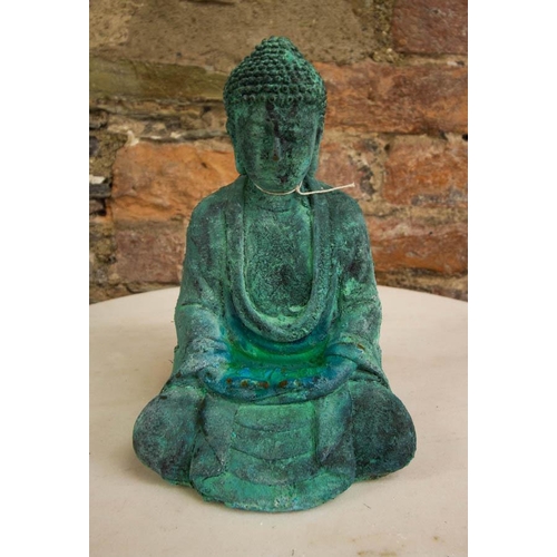 442 - CAST IRON SEATED BUDDHA 23H CM