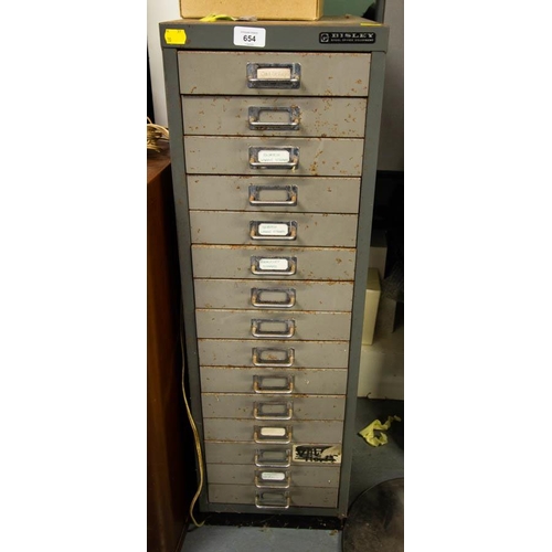 654 - 15 DRAWER BISLEY CABINET