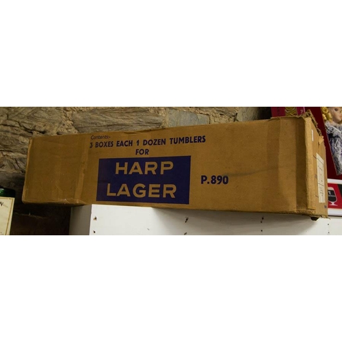 665 - BOX OF HARP GLASSES. 3 X12