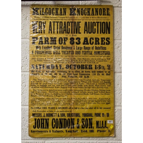 687 - KILCOCKAN KNOCKANORE AUCTION POSTER