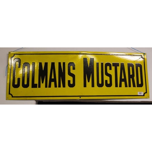 693 - ENAMEL COLEMANS MUSTARD SIGN 92 X 30CM