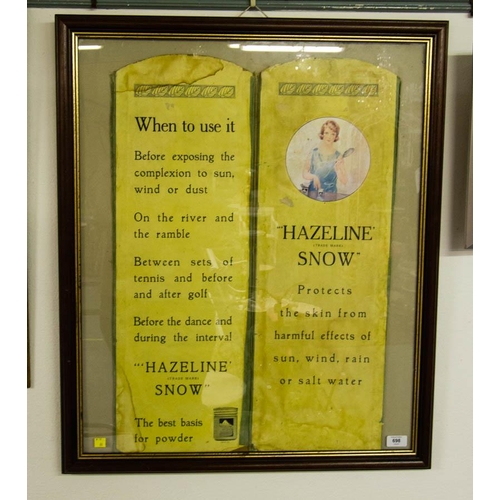 698 - HAZELINE SNOW ADVERTISING POSTER