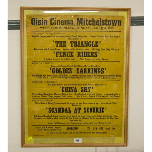 702 - OISIN MITCHELSTOWN CINEMA POSTER