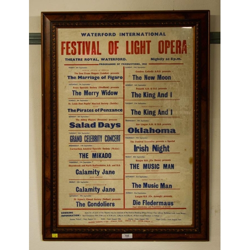 705 - FESTIVAL OF LIGHT OPERA, THEATRE ROYAL WATERFORD POSTER