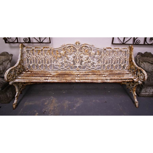 80 - ORNATE CAST IRON GARDEN SEAT AF 182W X 84H CM