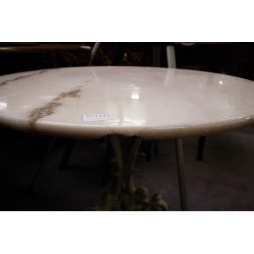 195 - MARBLE TOP TABLE WITH CAST BASE AF