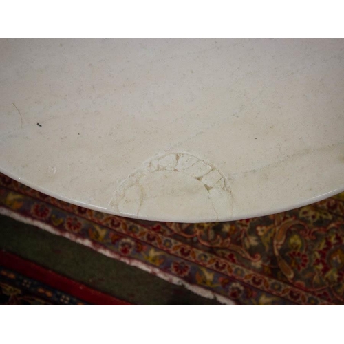 196 - MARBLE TOP TABLE WITH CAST BASE AF