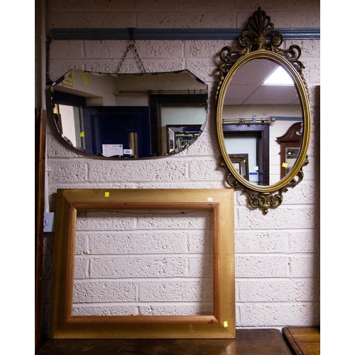 240 - OVAL MIRROR, FRAMELESS MIRROR + FRAME