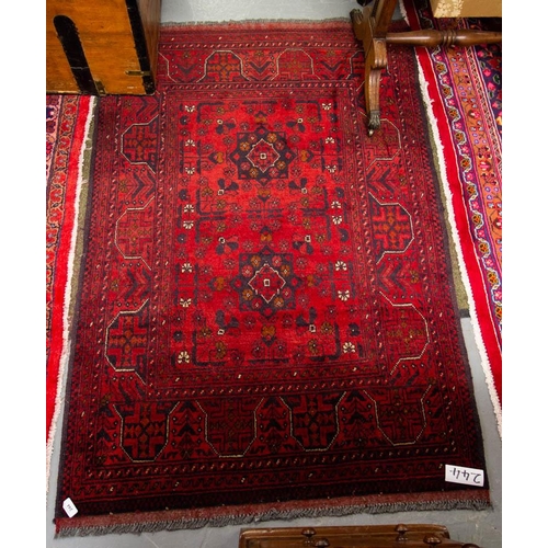 244 - RED GROUND PERSIAN MAT