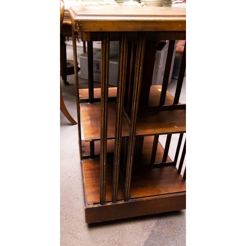 281 - INLAID REVOLVING BOOKCASE AF