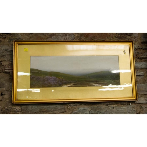 297 - 2 WILD HEATHER SCENES IN GILT FRAMES + ENGRAVING