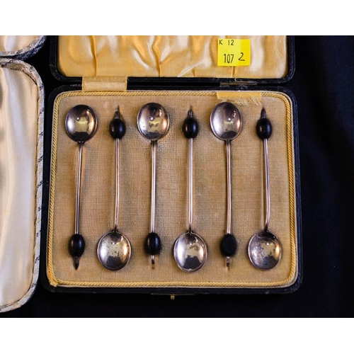 309 - 6 + 5 BOXED SILVER COFFEE BEAN SPOONS