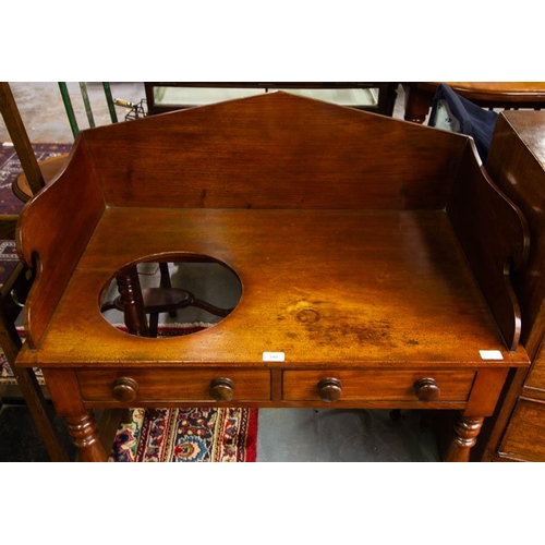 340 - VICTORIAN MAHOGANY WASHSTAND WITH GALLERY BACK