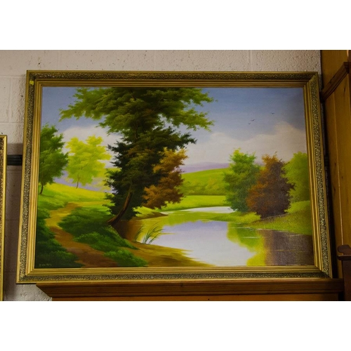 478 - 3 OIL PAINTINGS IN GILT FRAMES