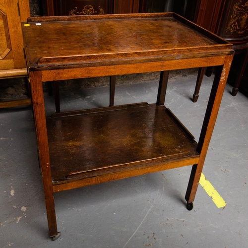 504 - EDWARDIAN DRESSING CHEST + OAK TROLLEY