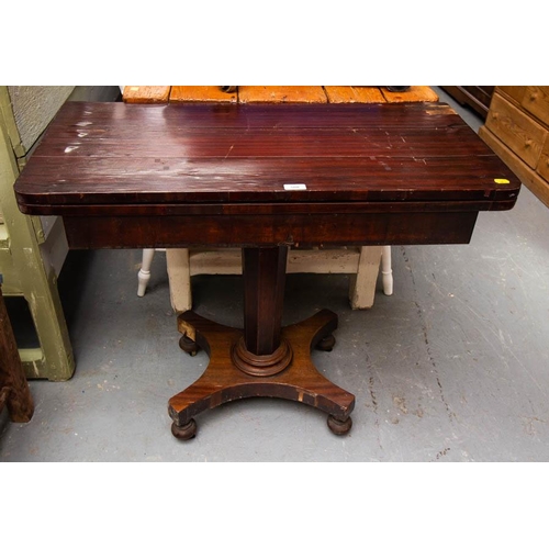 508 - ORNATE OAK BUREAU AF + FOLD OVER CARD TABLE AF - VENEER VERY BAD