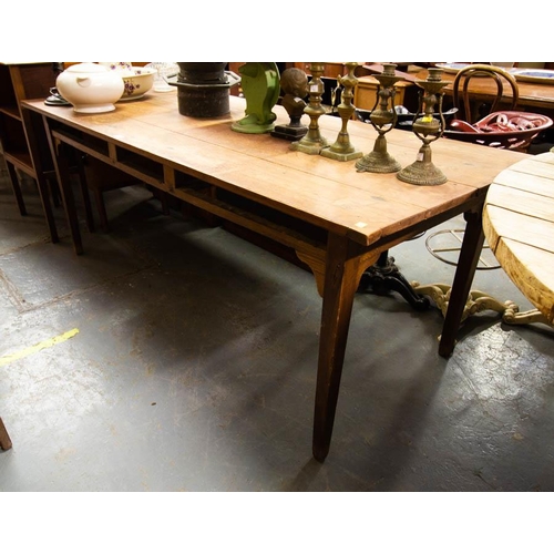 515 - ANTIQUE PITCH PINE FARM HOUSE TABLE  192cm long, 78cm wide and 75cm high