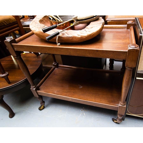 527 - MAHOGANY TEA TROLLEY