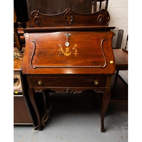 529 - OAK BUREAU AF + BUREAU WITH DRAWER ON SHAPED LEGS TOBIN WATERFORD - AF WW