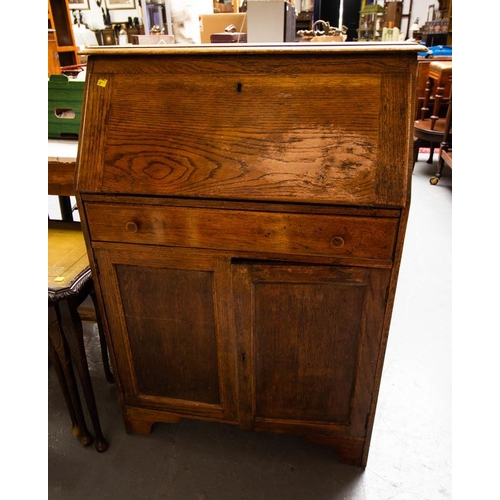 529 - OAK BUREAU AF + BUREAU WITH DRAWER ON SHAPED LEGS TOBIN WATERFORD - AF WW