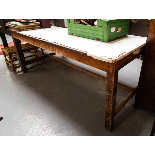 532 - LARGE PINE FARMHOUSE TABLE. 195 X 122CM X 78CM HIGH