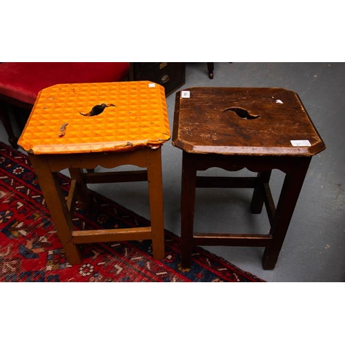 534 - PAIR OF QUALITY OLD PINE STOOLS