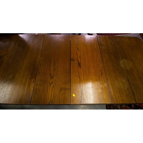 613 - OAK CUT CORNER DINING TABLE + 2 LEAVES 145 X 84 X 110CM