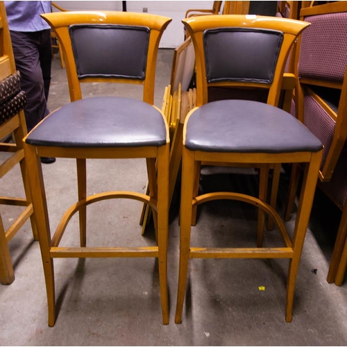 633 - PAIR OF GREY HIGH BAR STOOLS