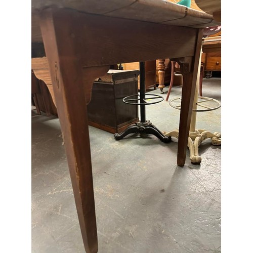 515 - ANTIQUE PITCH PINE FARM HOUSE TABLE  192cm long, 78cm wide and 75cm high