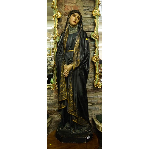 TALL RELIGIOUS STATUE OF ST GERTRUDE 143H CM