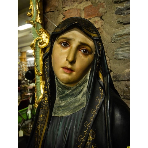 TALL RELIGIOUS STATUE OF ST GERTRUDE 143H CM