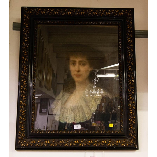 46 - LARGE PAINTING OF VICTORIAN LADY 70 X 77CM