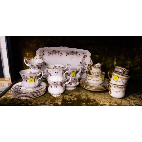 64 - 3 MISC COFFEE SETS - COALPORT, ROYAL ALBERT, VICTORIAN