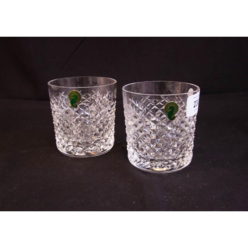 230 - PAIR OF WATERFORD CRYSTAL ALANA WHISKEY TUMBLERS BOXED