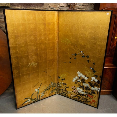 125 - PAIR OF EASTERN FLORAL WALL PANELS. .140 CM WIDE X 136CM HIGH