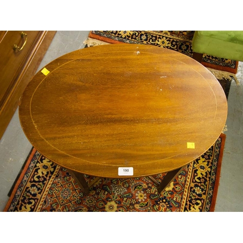 190 - INLAID OVAL OCCASIONAL TABLE