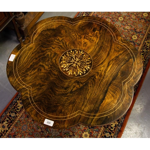 224 - INLAID SHAPED TOP OCCASIONAL TABLE