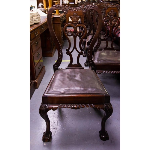 225 - 6 + 2 ANTIQUE MAHOGANY DINING CHAIRS WW