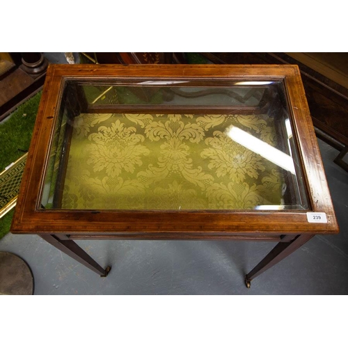 239 - INLAID MAHOGANY CURIO TABLE